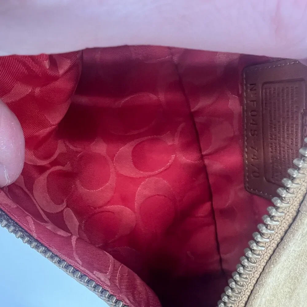 Vintage Y2K Coach Hamptons Suede Mini Bag in Tan 7470 - Picture 7 of 8